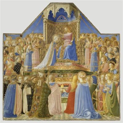 “Le Couronnement de la Vierge” : Un Triomphe Céleste Baigné de Lumière Dorée et d'Expressions Mystiques !