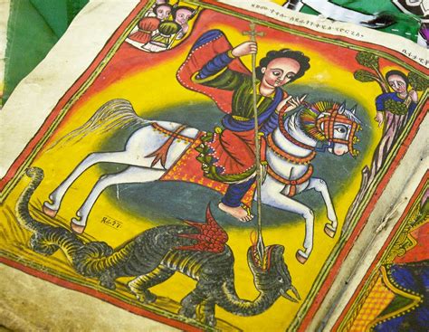 Le Saint Georges et le Dragon - Une œuvre Ethiopian du XVIIe siècle illustrant la lutte contre le mal !